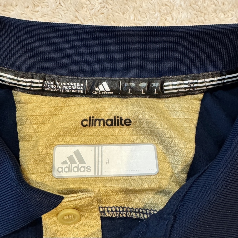 Adidas Notre Dame Hockey Men's Blue Polo Shirt - Picture 3 of 4